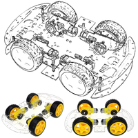 Code disque suivi de la vitesse évitement d'obstacles Bluetooth télécommande robot kit bricolage pour UNO R3 quatre roues 4WD voiture intelligente