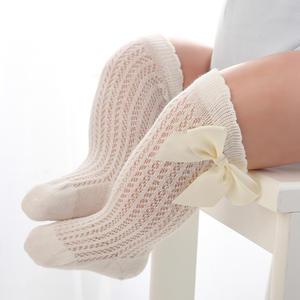 Calcetines de algodón transpirables para bebés y niñas, <span class=keywords><strong>medias</strong></span> hasta la rodilla <span class=keywords><strong>con</strong></span> lazo español - Product Image 3