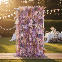 Mur de fleurs artificielles 3D en plumes d'automne, vente directe usine, pour mariages, événements commerciaux, événements de célébrités d'Internet et Saint-Valentin