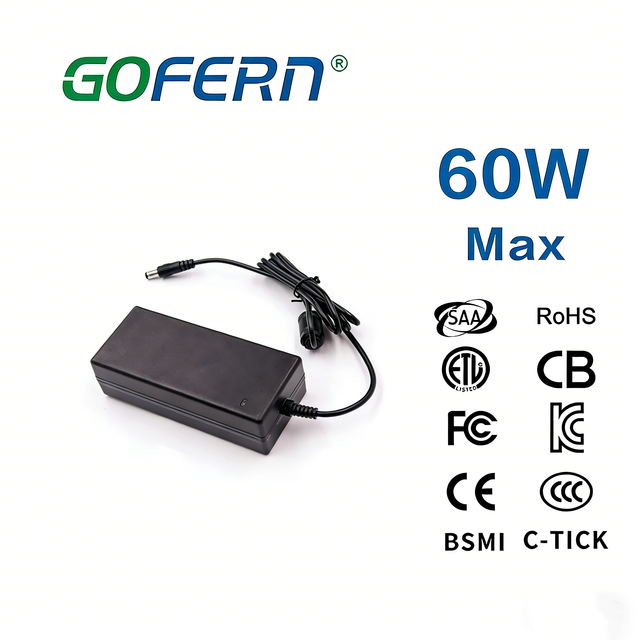 OEM ODM Factory Desktop Power Supply Single Output ABS+PC 50/60Hz CCTV Access Control System Power Adapter 12v5a 60w