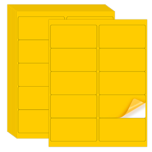 Etiquetas de Dirección Imprimibles Fluorescentes Naranjas de 2x4 Pulgadas, 10 Etiquetas por Hoja, para Uso con Tinta Láser e Inyección de Tinta - Product Image 1
