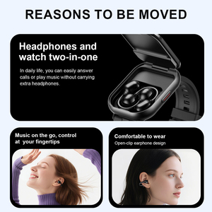 Smartwatch <span class=keywords><strong>2</strong></span> in 1 con Auricolari TWS, Display da <span class=keywords><strong>2</strong></span>,01 Pollici, Chiamate Wireless BT, Monitoraggio Frequenza Cardiaca e Sonno, Tracker Fitness per Uomini e Donne - Product Image 3