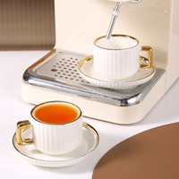 Prix promotionnel - Ensemble de tasse à café et de plateau à thé en porcelaine - Cadeau d'affaires élégant et luxueux - Personnalisable