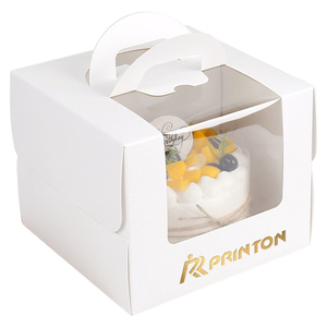 Cajas de cartón redondas personalizadas para regalos, embalaje transparente para magdalenas, pasteles con asa - Product Image 1