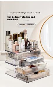 CityLife, organizador de escritorio Redbook de lujo, caja de maquillaje transparente de gran capacidad con cajones para mascotas a prueba de polvo, almacenamiento de cosméticos PP - Product Image 2