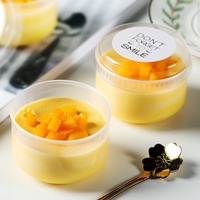 5oz 145ml Japanse voedselveilige PP wegwerp puddingbekers met deksels, hittebestendig, blanco logo voor cake en snoep