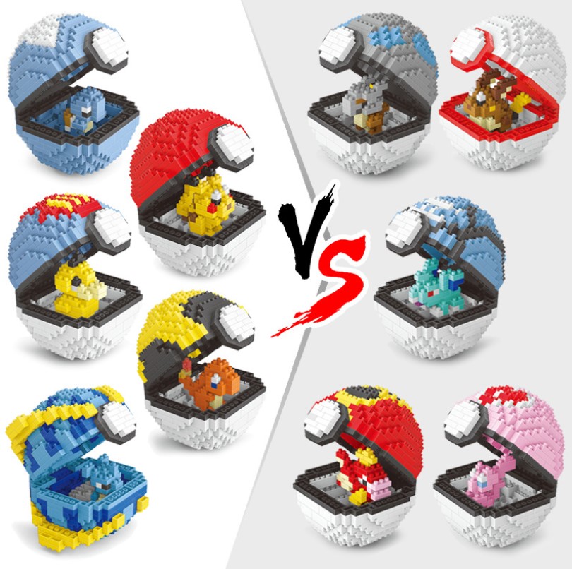 Мини микро кирпичи из мультфильма Аниме Пикачу Покемон мяч модель строительные блоки Фигурки игрушки для детей