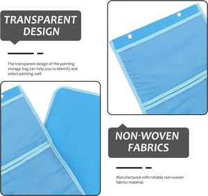 Clear Fabric Hanging Storage Bags for Home and Wall Use Foldable Pocket Chart and Book Pouch for Student Supplies - Product Image 3