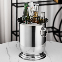 Seau à glace commercial à double paroi en acier inoxydable, refroidisseur de champagne, refroidisseur de bière et de vin pour bar, KTV, restaurant, hôtel, vente en gros