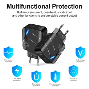 40W 2 PD tipo <span class=keywords><strong>C</strong></span> puertos cargador de pared de alta velocidad PD 3,0 carga rápida <span class=keywords><strong>USB</strong></span> <span class=keywords><strong>C</strong></span> adaptador de pared de teléfono móvil para iPhone 16 Promax Samsung - Product Image 3