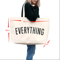 ECO Promotion Grand sac fourre-tout en toile d'épicerie en coton personnalisé Sac de plage en toile
