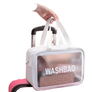 卸売 3 1 化粧品袋-トラベルポータブルクリア透明PVC防水パーソナルケアラッシュキットメイクアップオーガナイザーコスメティックバッグ