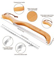 Couteau à pain en bois dentelé personnalisé avec lame en acier inoxydable – Design moderne et écologique pour bagels faits maison et pain au levain