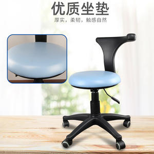 Chaise d'hôpital Vizhen Y5E, réglable en hauteur par système pneumatique, pour optométrie, siège en mousse, cadre noir avec roulettes - Product Image 3