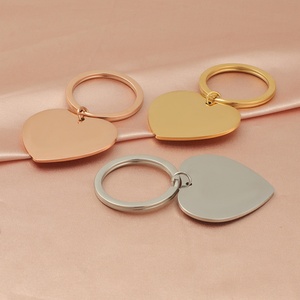 Wholesale Handmade DIY <b>Heart</b> Pendant Custom logo High Polished Stainless Steel <b>Heart</b> Pendant Keychain - Product Image 4