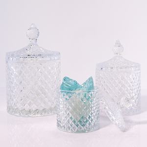 Tarro de vela de cristal grueso de 10OZ con tapa Artículo de decoración de baño elegante - Product Image 3