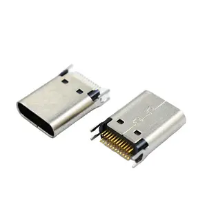 אוניברסלי לוח קצה PCB דיקט מלגזות הר 1.0mm 24Pin USB סוג-C שקע נקבה מחבר אנכי