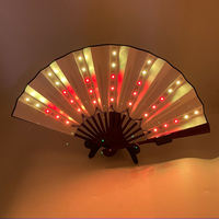 Éventail pliant chinois en plastique lumineux à LED, télécommandé, coloré, portable, non toxique, pour Halloween, danse, boîte de nuit
