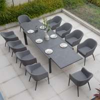 Ensemble de salle à manger de luxe pour hôtel, mobilier d'extérieur, ensemble de salle à manger de patio, chaise de jardin confortable avec table extensible