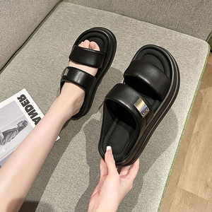 Summer New Style Platform Open Toe Casual Women's Slip on Outdoor Sandals <b>Low</b> Heel Thick Sole for Spring Autumn Beach Wear - Product Image 6