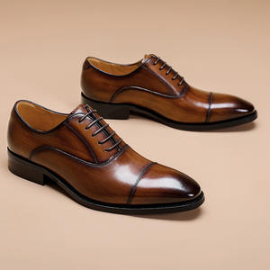 Botas Oxford de Cuero Genuino Impermeables 2026, con Cordones, para Hombre, Lavables, Hechas a Mano con Tecnología Goodyear, Estilo Retro Amekaki - Product Image 1