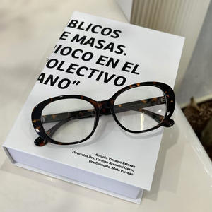 Gafas Qianai ovaladas antiluz azul para mujer, montura completa TR90, monturas de gafas de estilo coreano, diseño de cara lisa - Product Image 5