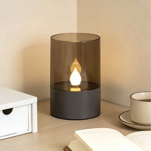Xinhuiyuan Solar <b>Teacup</b> Lamp Reddish Brown Led <b>Candle</b> Light Inductive Switch Bedroom Ambient Home Decor - Product Image 2