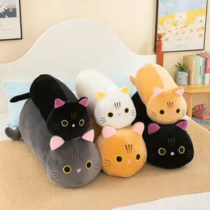 Wholesale IN STOCK Cartoon Animal Cat Plush Pillow Doll Kawaii Cute Soft Cat Stuffed plush Toy