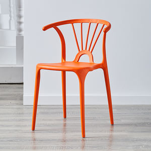 Chaise de salle à manger nordique, chaise en plastique avec dossier, tabouret en plastique moderne et simple pour hôtel - Product Image 6