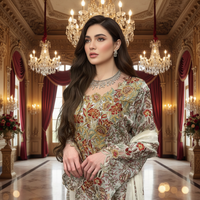 Robe Jalabiya Musulmane Arabe Koweïtienne Makhawer Dubaï 2026 en Polyester Brodé à Motifs Floraux pour l'Aïd, Vente en Gros