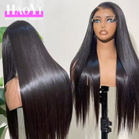 Perruques indiennes brutes de 40 pouces, cheveux humains, lace front, vente en gros, 13x6, lisses comme des baguettes, couleur naturelle, perruque frontale HD pour femmes noires
