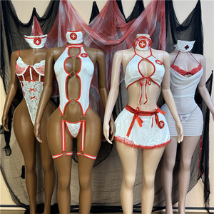 Jiubaju Lingerie <span class=keywords><strong>Sexy</strong></span> pour Femmes, Sous-vêtements Érotiques, Babydoll, Costumes de Lingerie, Uniforme de <span class=keywords><strong>Cosplay</strong></span> de Sœur d'Accouchement ou Infirmière, Halloween - Product Image 1