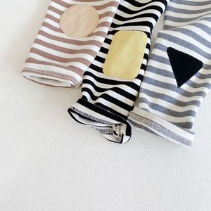 Leggings unisex de algodón con estampado geométrico de otoño <span class=keywords><strong>para</strong></span> niños pequeños, bonitos pantalones a rayas con parche <span class=keywords><strong>para</strong></span> bebé, Moda de Primavera que combina con todo - Product Image 6