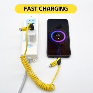 65w 27w Pd Charge rapide 4 en 1 USB vers Type c vers Type c vers IOS Câble de chargeur USB rétractable enroulé à 8 broches pour haut-parleur de voiture de téléphone - Product Image 4