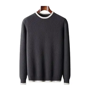 Wholesale men knitted crew neck sweater wool cashmere men sweater