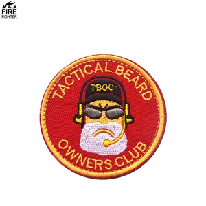 Tactical Beard Embroidery Pilot Round Embroidery Patch Sticker For Overcoats Sleeve Shoulder Decorate Patch For Bag Hat