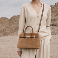 Sac fourre-tout en cuir véritable personnalisé avec logo, style luxe discret, pour femme, sac à main minimaliste et tendance pour les voyages en ville et le week-end, fournisseur ODM