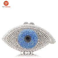 Crystal Evil Eye Clutch, Rhinestone Evening Bag, Prom Purse