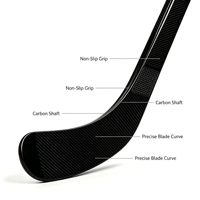 Bâtons de hockey en fibre de carbone BingyueSports Modèle P28/P92 - Légers pour enfants, adolescents et athlètes adultes Fabriqués en Chine