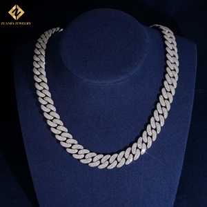 Collier cubain GRA VVS Moissanite serti de diamants, test de diamant réussi, chaîne cubaine Miami Hip Hop pour hommes, bijoux Hip Hop pour hommes - Product Image 5
