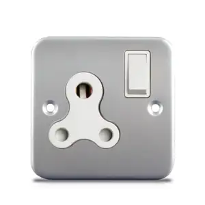 Metal Clad Range 15A 1 Gang Round-pin Switched Socket With Box Metal Plate 86 Plate