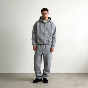 ชุดเซ็ตเสื้อฮู้ดดี้และกางเกงวอร์มทรงหลวมคุณภาพสูงแบบสั่งทำพิเศษ สไตล์วินเทจลำลอง ผ้าหนา สำหรับผู้ชาย ชุดออกกำลังกาย ผลิตโดยผู้ผลิตเสื้อผ้า - Product Image 2