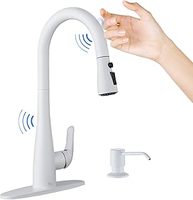 Distributeur de savon liquide moderne noir brossé pour hôtel, mitigeur monocommande à capteur, à monter sur comptoir, avec robinet doseur et valve en céramique