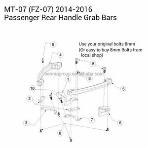 Barras de agarre para asiento trasero de motocicleta, reposabrazos trasero para <span class=keywords><strong>MT</strong></span>-<span class=keywords><strong>07</strong></span> FZ07 modificado, accesorios para motocicleta - Product Image 6