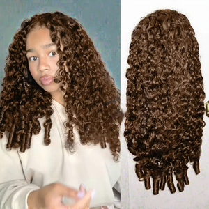 Brown Kinky Curly Human Hair <b>Wig</b> Remy Virgin Brazilian Hair Lace Front Closure for <b>Black</b> Women - Product Image 2