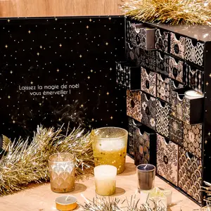 Пустая Рождественская Подарочная коробка «сделай сам», упаковка, пустая Роскошная картонная коробка с календарем для свечей