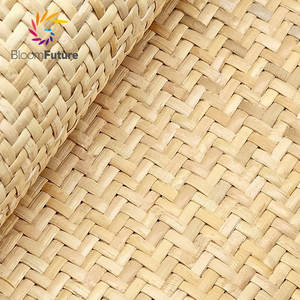 Rotolo di Tessuto in <span class=keywords><strong>Rattan</strong></span> Naturale Indonesiano a Trama Twill per Mobili e Decorazioni per la Casa - Product Image 1