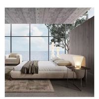 Cadre de lit king size moderne de haute qualité, revêtement en cuir véritable, mousse de luxe, pieds en acier inoxydable, tête de lit douce et confortable