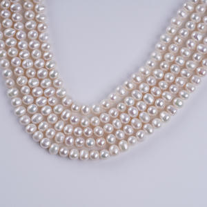 ไข่มุกน้ำจืดธรรมชาติจากจูจี้ ขนาด 5-6 มม. สีขาว ทรงเกือบกลม สำหรับทำเครื่องประดับ DIY ขายส่ง - Product Image 5