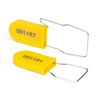100 cadenas en plastique numérotés, scellés de sécurité, cadenas en plastique pour compteurs électriques, scellés jetables anti-effraction, jaunes